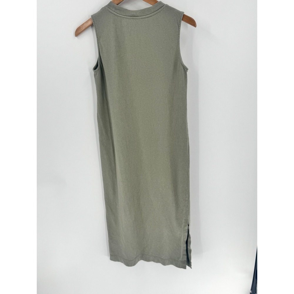 Everlane Cotton Pocket Midi Dress Womens XS Green Sleeveless Tank T-Shirt Dress - Picture 6 of 10